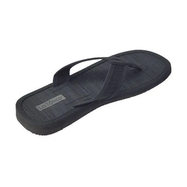 Les Tôngs Les Tôngs Juncus-V - Offene & vegane Zimtsandalen mit Zimtsohle Flip Flops, Schwarz, – Produktbild 3 von 4