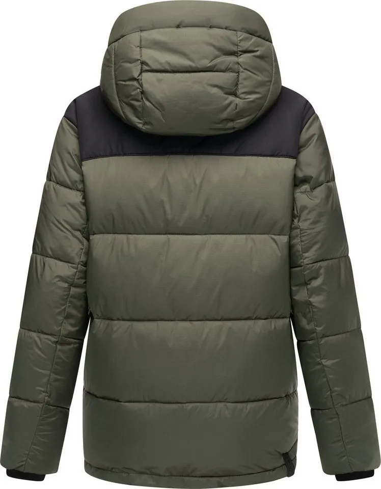 ragwear ragwear Anorak Wikesh stylische Winter Steppjacke mit Colourblocking, Grün, – Produktbild 4 von 4