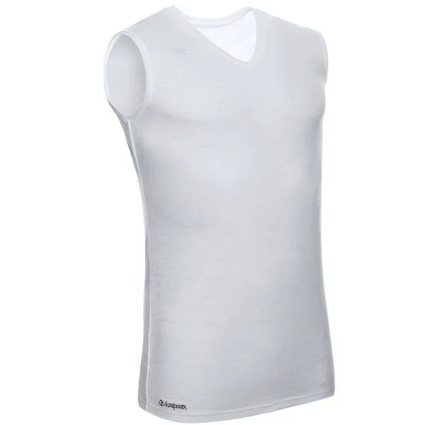 Kaipara - Merino Sportswear Kaipara - Merino Sportswear Merino Tank Top Slimfit V-Neck 150 Herren, Off-white, – Produktbild 2 von 2
