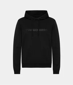 Copenhagen Bamboo Schwarzer Kapuzenpulli aus Bambus mit Logo – Produktbild 1 von 1