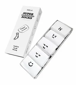 MELA MELA 5 Paar Ripp-Socken mit Stickerei „smiley moods“ – Produktbild 1 von 1