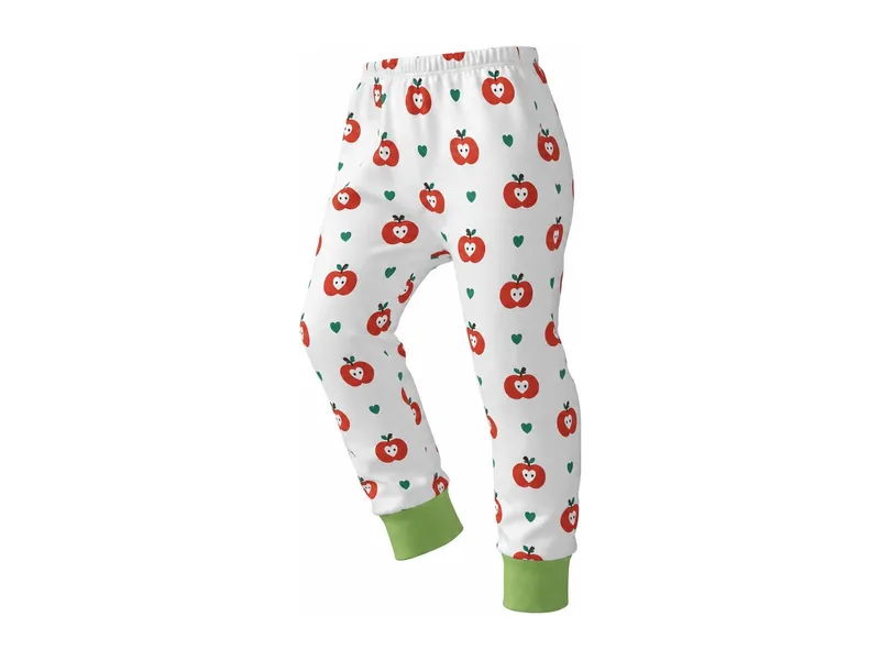 HANS NATUR Kinder Unterhose lang Bio-Baumwolle Apfel Gr. 122/128, Mehrfarbig, – Produktbild 2 von 2