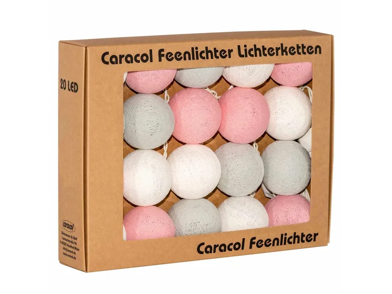 Caracol Caracol Kugel-Lichterkette 20 handgefertigte Kugeln, Marshmallow, – Produktbild 1 von 2