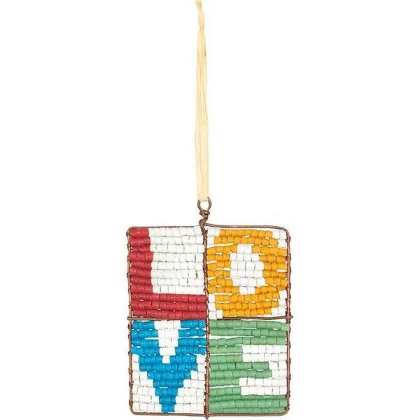 Global Mamas Global Mamas Upcycling Christbaumschmuck - LOVE & HOPE - Rainbow Dekoanhänger – Produktbild 2 von 3