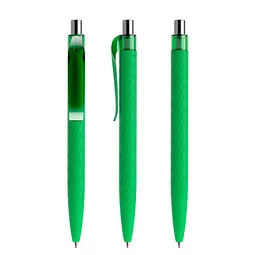 prodir prodir® Druckkugelschreiber QS01 Soft Touch PRT Push, blaue Mine, hellgrün/silber poliert – Produktbild 1 von 1