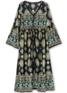 sheego by Joe Browns Maxikleid schwarz-gemustert – Produktbild 1 von 1