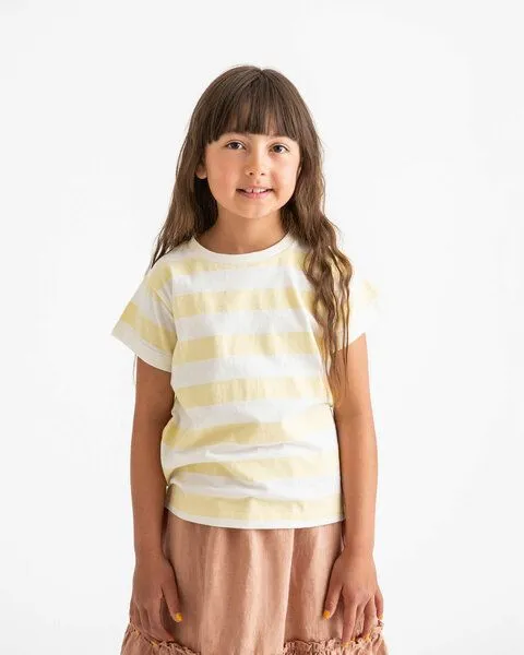 MATONA Matona Klassisches T-Shirt für Kinder aus Bio-Baumwolle / Classic T-Shirt, Yellow stripes, – Produktbild 1 von 4