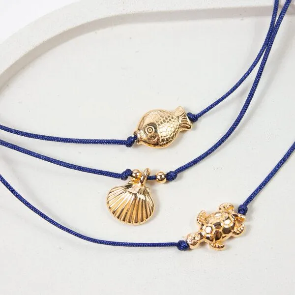Bow & Hummingbird Bow & Hummingbird Armband auf Karte - Fisch, Blau, – Produktbild 4 von 4