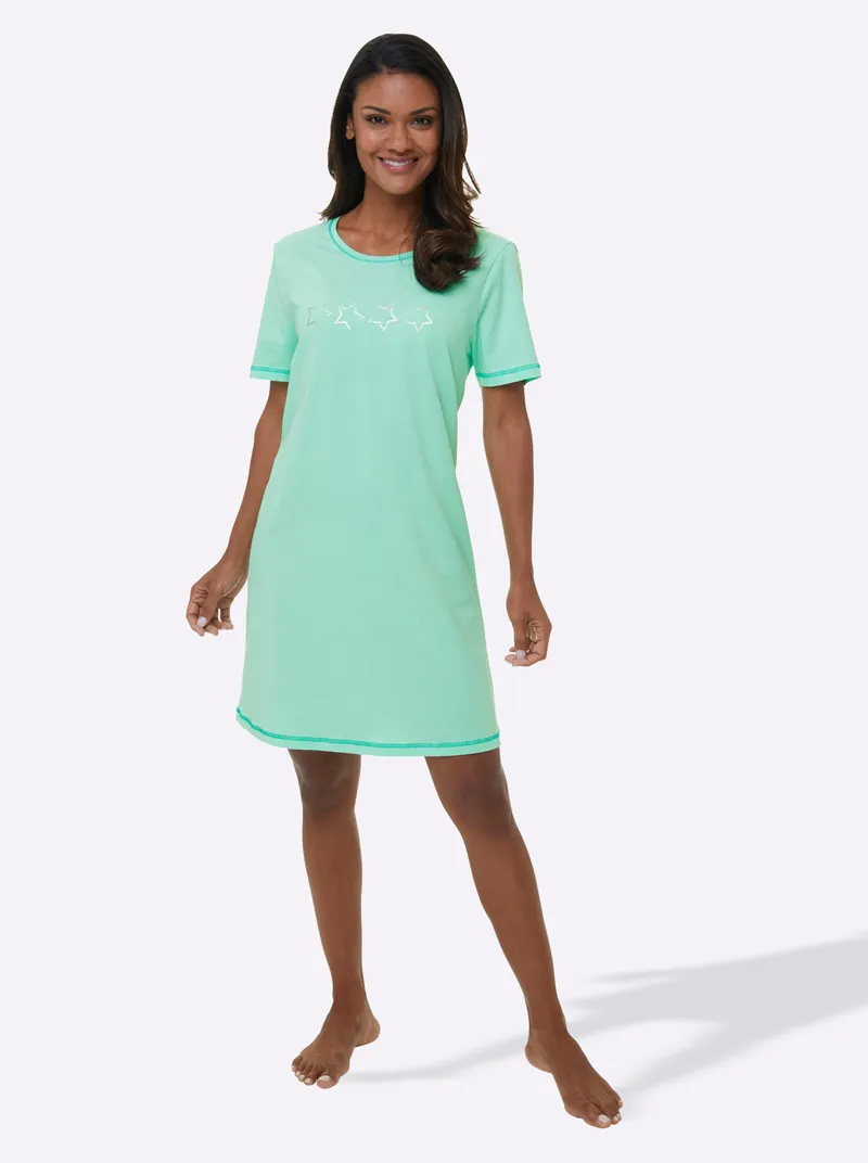wäschepur Sleepshirts mint + mint-gestreift, Mint + mint-gestreift, – Produktbild 3 von 3