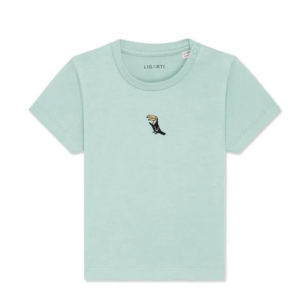 LIGARTI LIGARTI Babyshirt - Joey der Tukan, Türkis, – Produktbild 1 von 3