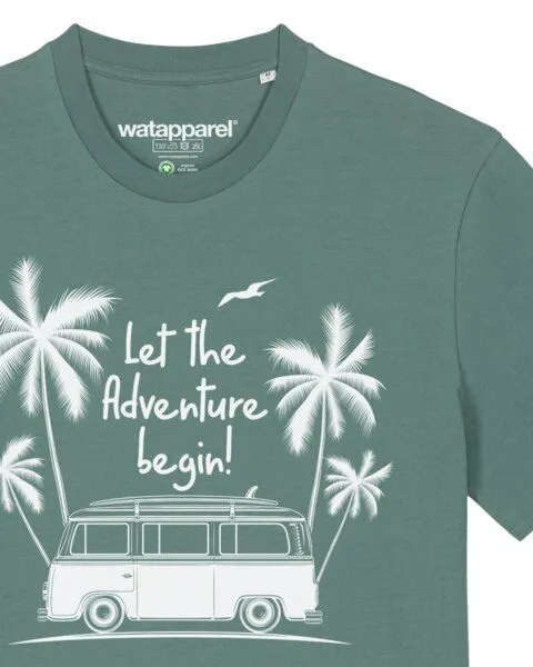 watapparel watapparel T-Shirt Unisex Let the adventure begin, Green bay, – Produktbild 3 von 4