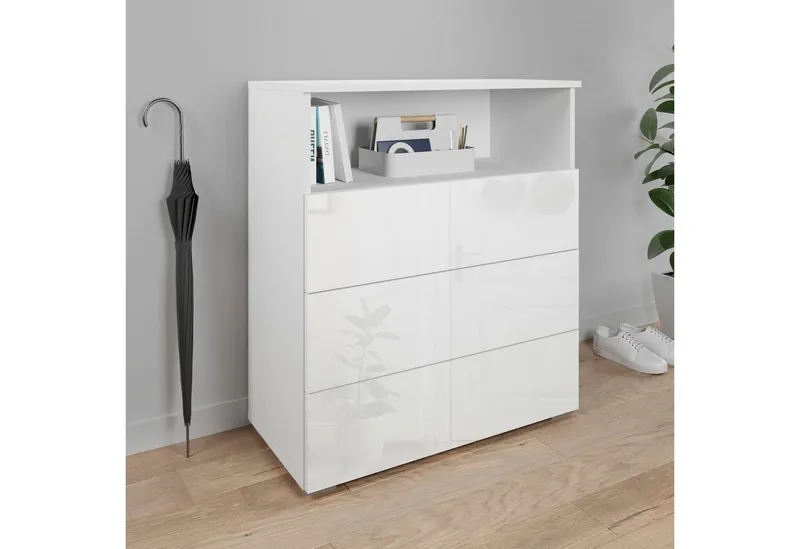 OTTO home Kommode Paris, mit 3 Schubkästen (Breite 70 cm), Weiß, – Produktbild 1 von 5