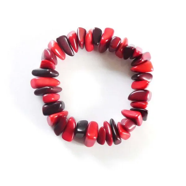 Mekhada Mekhada Tagua Armband RAKIRA, Rot, – Produktbild 1 von 2