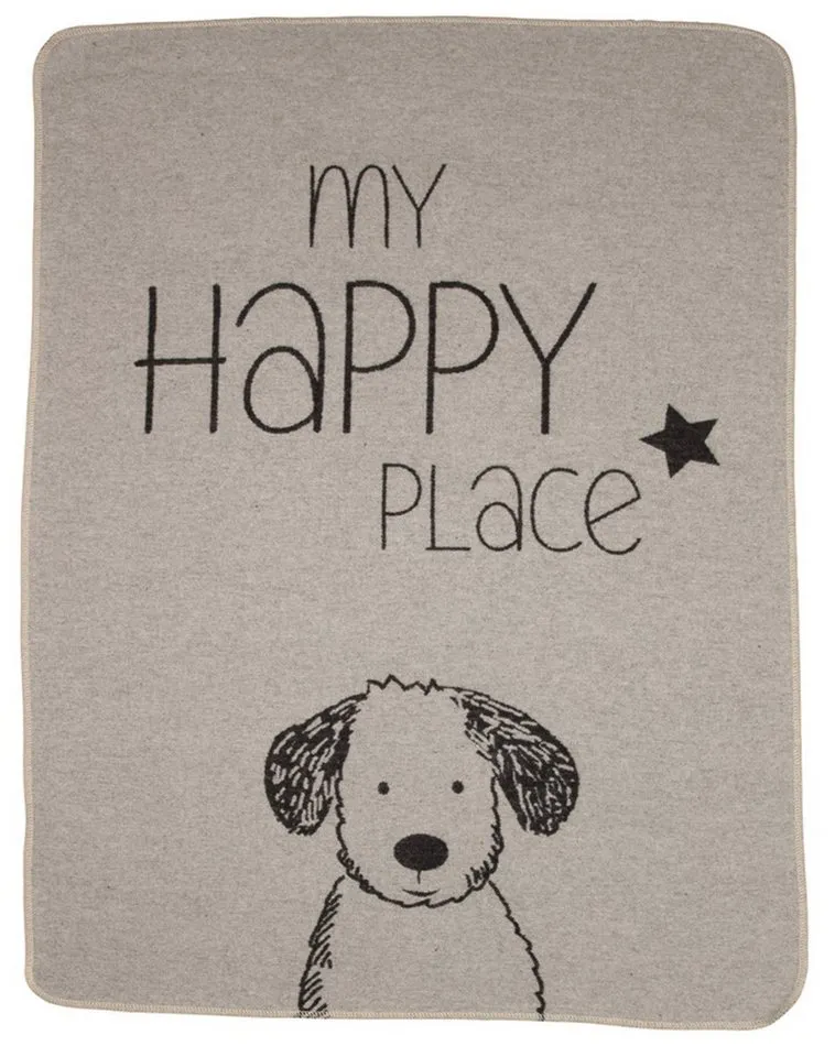 david fussenegger david fussenegger Tierdecke Hundedecke 'my happy place' 70 x 90 cm, Grau, – Produktbild 1 von 3