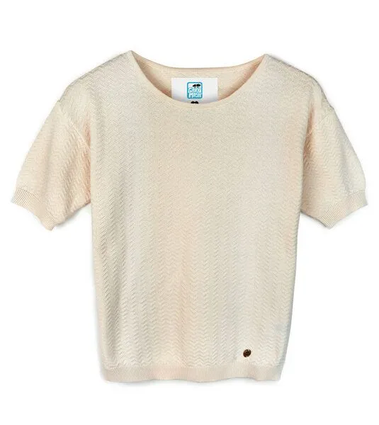 Gary Mash GARY MASH Kurzarm-Pullover Vina aus Biobaumwolle, Ivory (weiß), – Produktbild 2 von 4