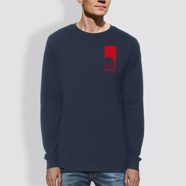 little kiwi little kiwi Herren Longsleeve, "Schlafender Fuchs", Navy, – Produktbild 1 von 2