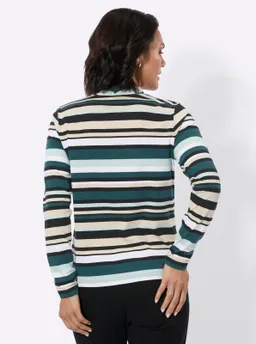 Witt Stehkragenshirt petrol-kalkmint-geringelt – Produktbild 1 von 1