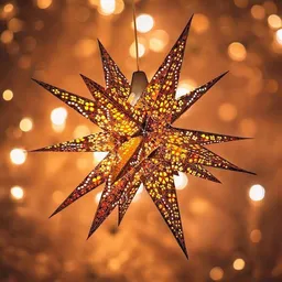MoreThanHip MoreThanHip Moravian Vielzackiger weißer Weihnachtsstern aus Papier & Beleuchtungskabel - Jaipur – Produktbild 1 von 1
