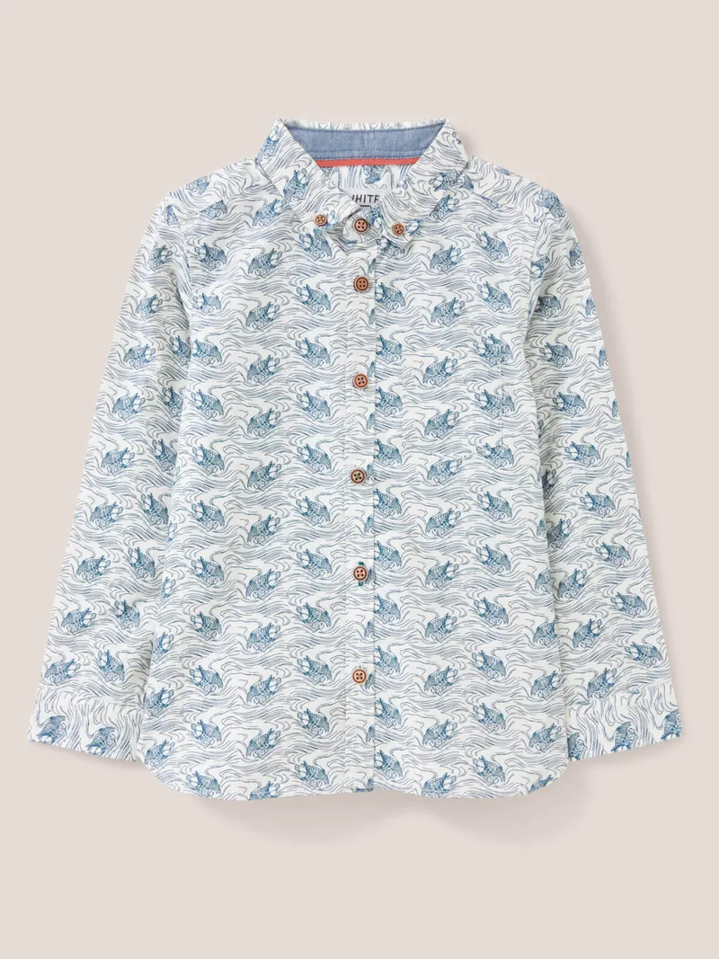 White Stuff Hemd mit Entenmotiv - 5-6 Jahre, Weiß, – Produktbild 1 von 3