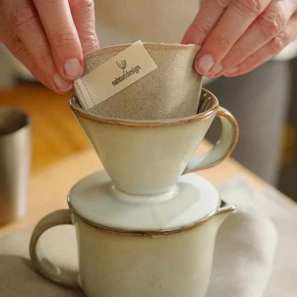 nahtur-design nahtur-design Mehrweg Kaffeefilter 100% naturbelassenes Bioleinen, Natur, – Produktbild 2 von 4