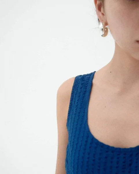 thinking mu thinking mu Seersucker Jumpsuit Modell: Rafelesia, Cobalt blue (blau), – Produktbild 3 von 3