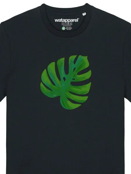 watapparel watapparel T-Shirt Unisex Monstera 2.0, Black, – Produktbild 3 von 3