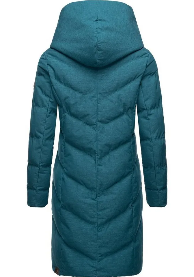 ragwear ragwear Steppmantel Natalka Melange wasserdichter Damen Wintermantel mit gefütterter Kapuze, Blau, – Produktbild 4 von 4