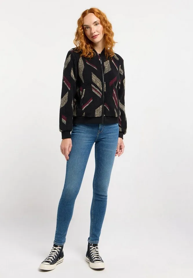 ragwear ragwear Fleecejacke CAIRRO PRINT mit Reißverschluss, aus Kunstfaser und Fleece, Basic Passform, Schwarz, – Produktbild 5 von 5
