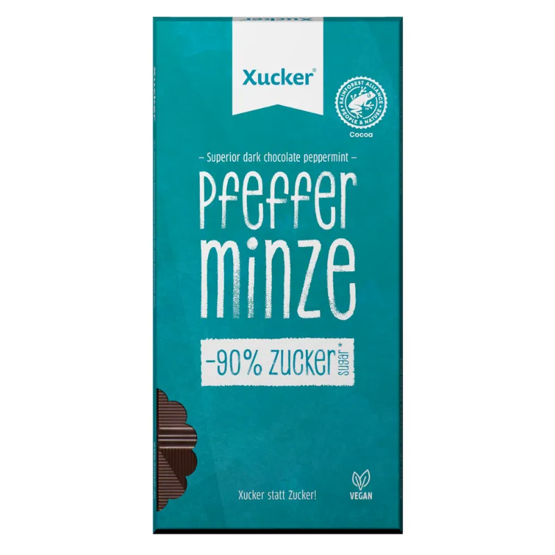 Xucker Xucker Vegane Zartbitterschokolade mit Pfefferminz 80 g – Produktbild 1 von 1