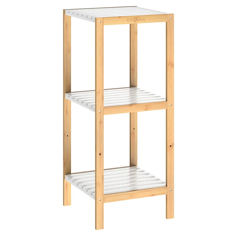 Casaria® Casaria Casaria Standregal Bambus Weiß 80x33x34cm – Produktbild 1 von 1