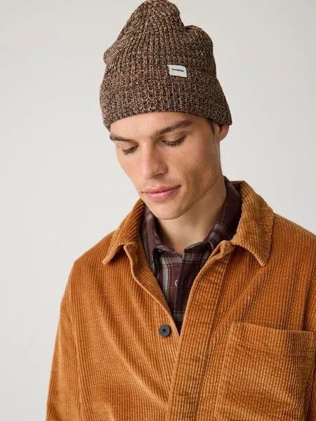 KnowledgeCotton Apparel KnowledgeCotton Apparel Beanie aus gezwirntem Garn aus Bio-Baumwolle, Braun-chocolate-torte, – Produktbild 4 von 4