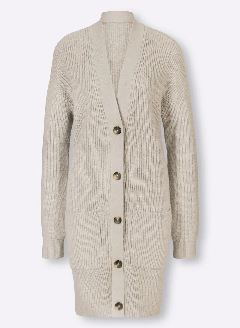 heine Longstrickjacke sand-meliert, Sand-meliert, – Produktbild 2 von 2