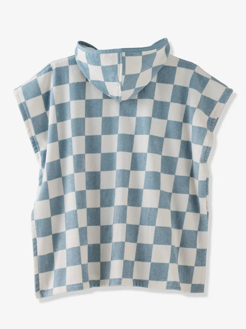 Vertbaudet Kinder Badeponcho personalisierbar, Blau kariert, – Produktbild 3 von 4