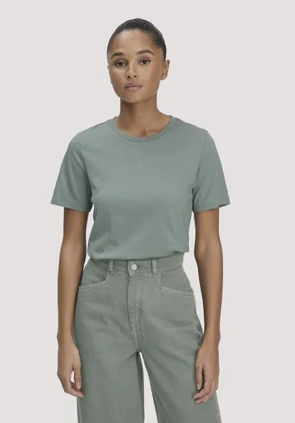 hessnatur hessnatur T-Shirt Regular aus Bio-Baumwolle (ROC), Mattgrün, – Produktbild 1 von 5