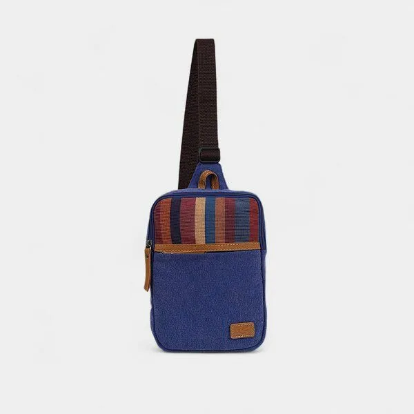Dragolina Dragolina Crossbody Tablettasche Faun W. mit Webstoff der Pwo Karen, Azurblau (blau), – Produktbild 1 von 4