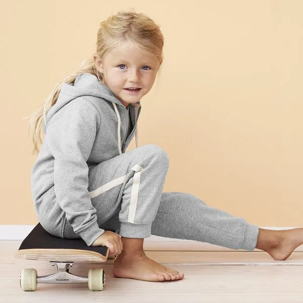 Living Crafts Living Crafts Kinder Kapuzenjacke aus 100% Bio-Baumwolle, Grey melange, – Produktbild 3 von 4