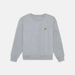 Natural Vibes Natural Vibes Sweater Pizza Ciao | 100% Bio Baumwolle | GOTS-zertifiziert | Graues Sweatshirt | Damen – Produktbild 1 von 1