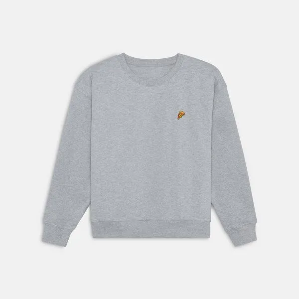 Natural Vibes Natural Vibes Sweater Pizza Ciao | 100% Bio Baumwolle | GOTS-zertifiziert | Graues Sweatshirt | Herren – Produktbild 1 von 4