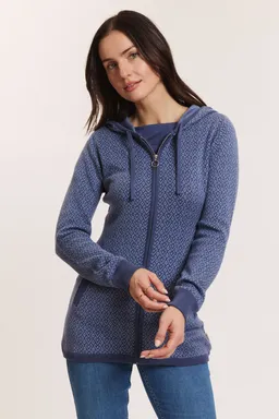 Tranquillo Strick-Jacke Nadjaa aus Biobaumwolle - blue hearts / L – Produktbild 1 von 1