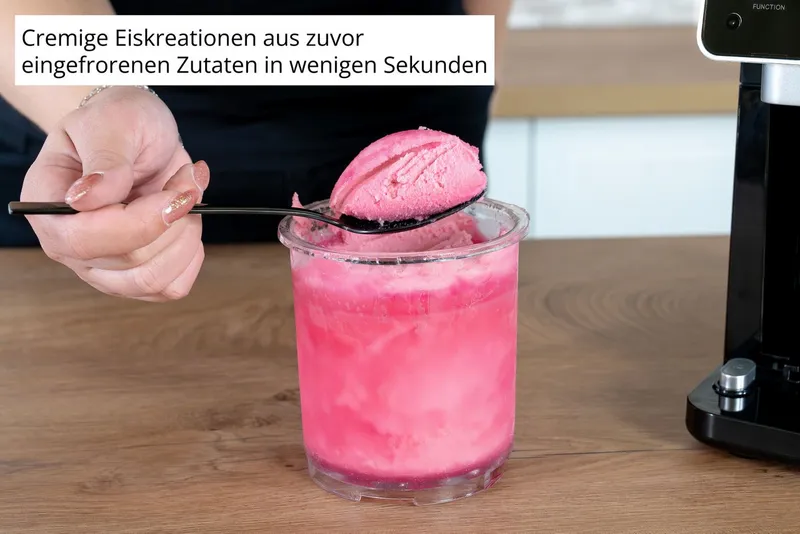 Unold Unold Eismaschine Cream-Dream, 8 vielseitige Programme, 800 W, Inkl. 3 x 500 ml Behälter, Schwarz, – Produktbild 5 von 6