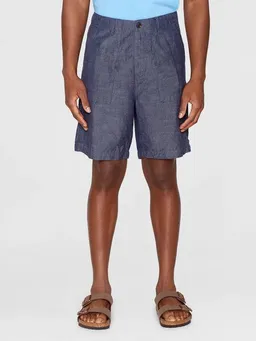 KnowledgeCotton Apparel KnowledgeCotton Apparel Flint wide slub yarn short - night sky – Produktbild 1 von 1