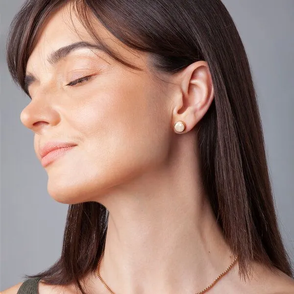 ALEXASCHA ALEXASCHA Edelstahl Ohrstecker mit Glasstein | Roségold, Grey, – Produktbild 5 von 5