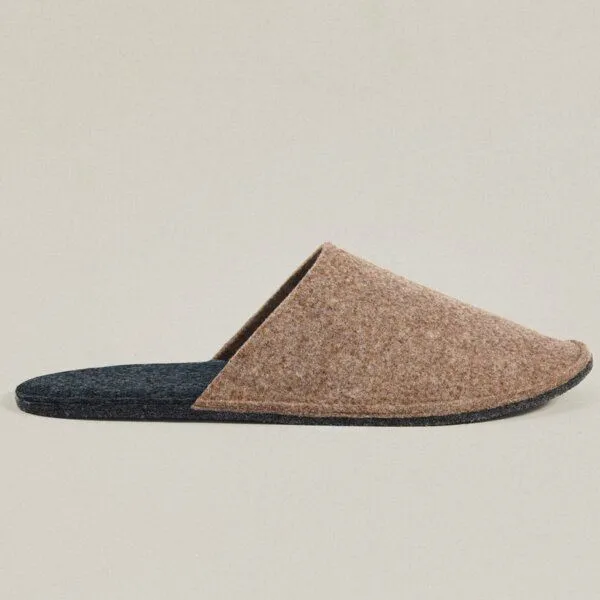 easy and green easy and green Gästehausschuhe Filz mit Anti-Rutsch Sohle Hausschuhe für Gäste aus weichem Wollfilz - Gästepantoffeln Guest slippers (EU 38-44), Beige, – Produktbild 2 von 4