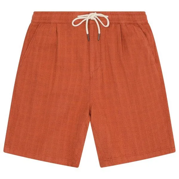 KnowledgeCotton Apparel KnowledgeCotton Apparel Shorts Fig Loose Structure, Burnt brick, – Produktbild 1 von 4
