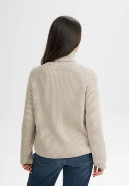 MELA MELA Damen vegan Strickpullover Mit Rippenmuster Und Rollkragen Chirha Pebble Melange – Produktbild 1 von 1