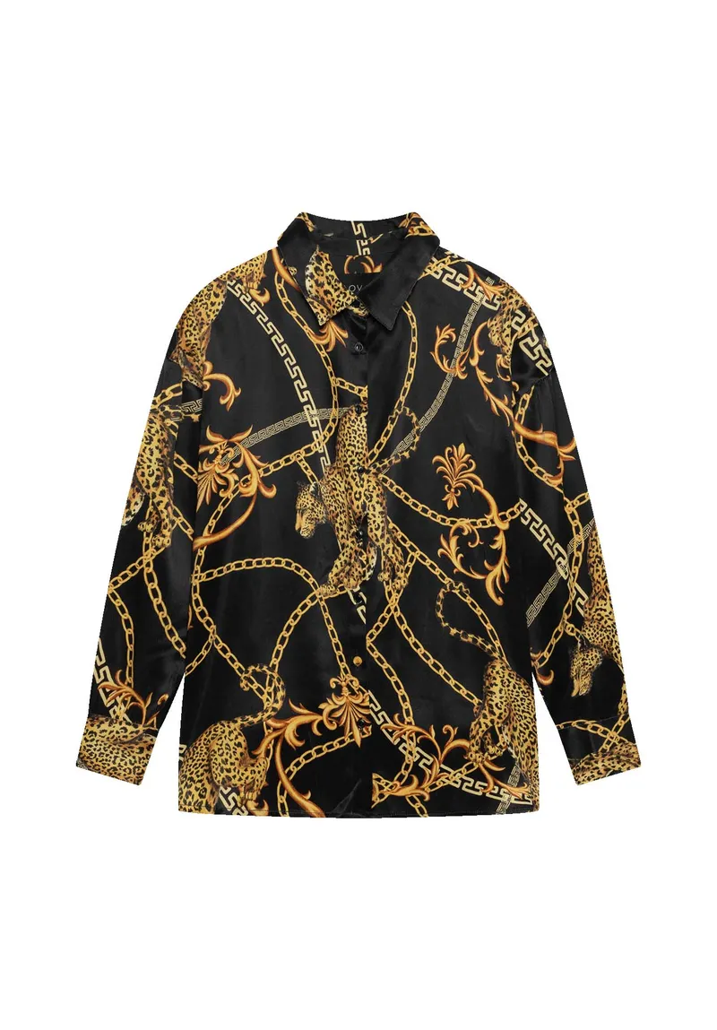 Lovjoi LOVJOI Damen vegan Bluse Alaiya Jaguar Barock Schwarz, Schwarz, – Produktbild 1 von 2