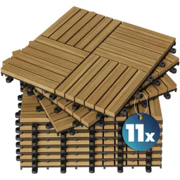 Casaria® Holzfliese Akazie Quattro Mosaik 11er-Set 30x30cm – Produktbild 1 von 1