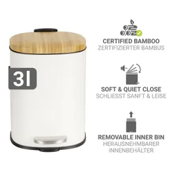 Wenko Wenko Kosmetikeimer Fianema, fürs Badezimmer, Easy-Close-Mechanik, Inneneimer: 3 L – Produktbild 1 von 1
