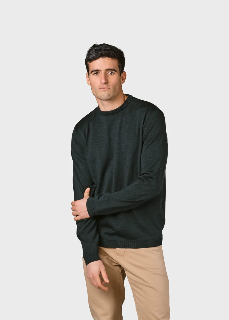 Klitmøller Merino Pullover Basic, Olive, – Produktbild 1 von 2