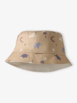 Vertbaudet Wende-Sonnenhut Jungen Baby Urlaubsmotive cappuccino – Produktbild 1 von 1